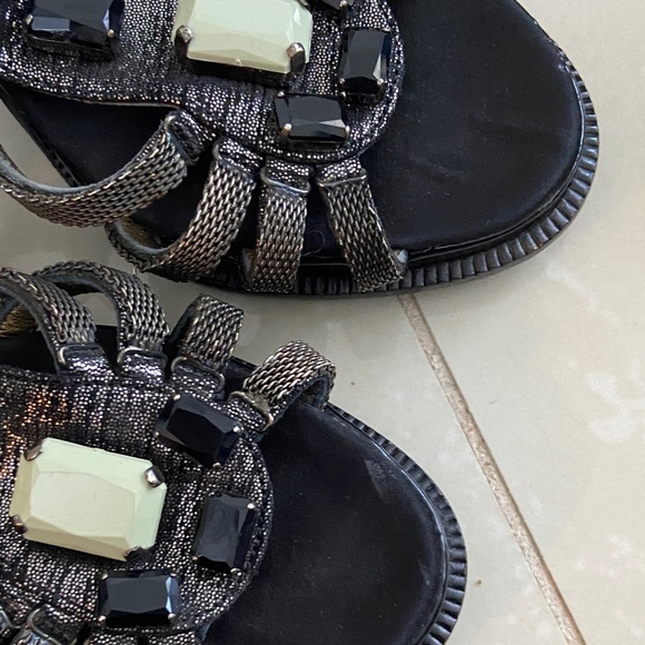 Barbara Bui Black and Silver Strappy Heels - Picture 3 of 4